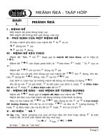 Bài tập trắc nghiệm và tự luận mệnh đề tập hợp có đáp án và lời giải 