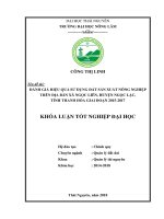Đánh giá hiệu quả sử dụng đất sản xuất nông nghiệp trên địa bàn xã Ngọc Liên  huyện Ngọc Lặc  tỉnh Thanh Hóa giai đoạn 2015  2011 (Khóa luận tốt nghiệp)