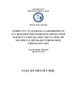Nghiên cứu tỷ lệ kháng Clarithromycin của Helicobacter pylori bằng phương pháp PCR-RFLP và kết quả điều trị của phác đồ nối tiếp cải tiến RA-RLT ở bệnh nhân viêm dạ dày mạn (FULL TEXT)