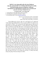 Thiết kế và xây dựng phần mềm nền tảng (Platform) cung cấp, quảng bá dịch vụ Y tế thông minh hướng tới cá nhân