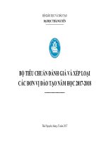 BỘ TIÊU CHUẨN ĐÁNH GIÁ VÀ XẾP LOẠI CÁC ĐƠN VỊ ĐÀO TẠO NĂM HỌC 2017-2018