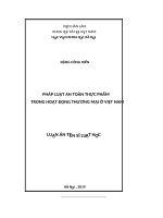 Pháp luật về an toàn trong hoạt động thương mại ở việt nam