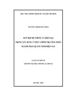 KẾT HỢP HỆ THỐNG VÀ HIỆN ĐẠI TRONG XÂY DỰNG Ý THỨC CHÍNH TRỊ CÔNG NHÂN NGÀNH THAN QUẢNG NINH HIỆN NAY