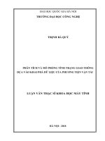 Phân tích và mô phỏng tình trạng giao thông dựa vào khai phá dữ liệu của phương tiện vận tải 