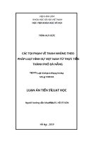 Các tội phạm về tham nhũng theo pháp luật hình sự việt nam từ thực tiễn thành phố đà nẵng