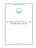 QUY ĐỊNH VỀ CÔNG TÁC VĂN THƯ - LƯU TRỮ Ở ĐẠI HỌC QUỐC GIA HÀ NỘI
