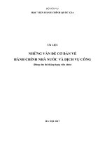 TÀI LIỆU NHỮNG VẤN ĐỀ CƠ BẢN VỀ HÀNH CHÍNH NHÀ NƯỚC VÀ DỊCH VỤ CÔNG