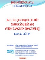 BÁO CÁO QUY HOẠCH CHI TIẾT NHÓM CẢNG BIỂN SỐ 5 (NHÓM CẢNG BIỂN ĐÔNG NAM BỘ) BÁO CÁO GIỮA KỲ