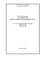 CẤU TRÚC LẶP  TRONG NGÔN NGỮ LẬP TRÌNH PASCAL