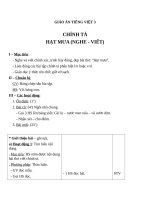 Giáo án Tiếng Việt 3 tuần 32 bài: Chính tả  Nghe  viết: Hạt mưa, phân biệt l, n;  v, d