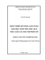 Phát triển kĩ năng giải toán cho học sinh tiểu học qua việc giải các bài tập phân số