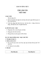 Giáo án Tiếng Việt 3 tuần 30 bài: Tập làm văn  Viết thư