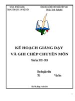 KẾ HOẠCH GIẢNG DẠY  VÀ GHI CHÉP CHUYÊN MÔN
