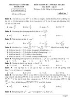 Đề thi học kỳ 1 môn toán lớp 12 tỉnh quảng nam năm 2017 2018 có đáp án 
