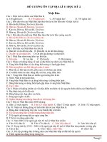 ĐỀ CƯƠNG ôn tập địa lí 11 học kỳ 2 có đáp án