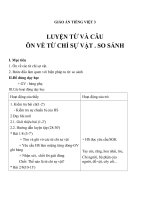 Giáo án Tiếng Việt 3 tuần 1 bài: Luyện từ và câu  Ôn về từ chỉ sự vật, So sánh