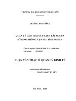 Luận văn thạc sỹ - Quản lý đào tạo, sát hạch lái xe của Sở Giao thông Vận tải tỉnh Sơn La