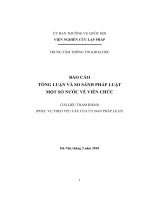 BÁO CÁO TỔNG LUẬN VÀ SO SÁNH PHÁP LUẬT MỘT SỐ NƯỚC VỀ VIÊN CHỨC