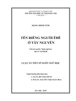LUẬN ÁN TIẾN SĨ NGÔN NGỮ HỌC TÊN RIÊNG NGƯỜI ÊĐÊ Ở TÂY NGUYÊN