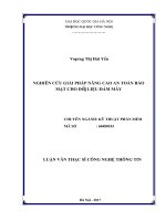 Nghiên cứu giải pháp nâng cao an toàn bảo mật cho dữ liệu đám mây 