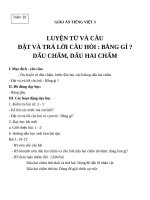 Giáo án Tiếng Việt 3 tuần 32 bài: Luyện từ và câu  Đặt và trả lời câu hỏi Bằng gì? Dấu chấm, dấu hai chấm