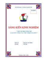 MỘT SỐ BIỆN PHÁP ĐỂ LÀM TỐT CÔNG TÁC CHỦ NHIỆM Ở LỚP 1