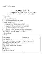 Giáo án Tiếng Việt 3 tuần 1 bài: Luyện từ và câu  Ôn về từ chỉ sự vật, So sánh
