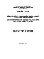 Luận án tiến sỹ - Năng lực quản lý của điều dưỡng trưởng khoa với kết quả chăm sóc người bệnh (Nghiên cứu trường hợp các Bệnh viện Trung Ương trên địa bàn TP.Hà Nội)