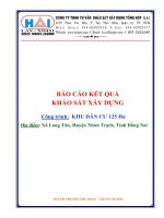 Báo cáo khảo sát địa chất khu vực Nhơn Trạch  Đồng Nai