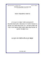 Lý luận và thực tiễn giải quyết tranh chấp giữa nhà đầu tư nước ngoài và quốc gia tiếp nhận đầu tư