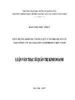 Luận văn thạc sỹ - Xây dựng khung năng lực cán bộ quản lý tại Công ty SG Sagawa Express Việt nam