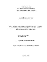 Quá trình phát triển quan hệ EU – ASEAN từ năm 1994 đến năm 2015