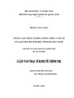 Luận văn thạc sỹ - Nâng cao chất lượng công chức cấp xã của huyện Hoành Bồ, tỉnh Quảng Ninh