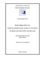 Hoàn thiện công tác giám sát, đánh giá dự án đầu tư xây dựng sử dụng vốn nhà nước tại việt nam (tt) 
