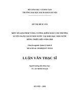 Luận văn thạc sỹ - Một số giải pháp tăng cường kiểm soát chi thường xuyên ngân sách nhà nước tại Kho bạc nhà nước Đông Triều đến năm 2020