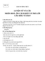 Giáo án Tiếng Việt 3 tuần 25 bài: Luyện từ và câu  Nhân hóa. Ôn tập cách đặt và trả lời câu hỏi Vì sao?