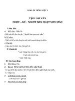 Giáo án Tiếng Việt 3 tuần 24 bài: Tập làm văn  Nghe  kể: Người bán quạt may mắn