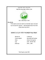 Ứng dụng GIS xây dựng cơ sở dữ liệu giá đất tại xã quyết thắng   thành phố thái nguyên   tỉnh thái nguyên , giai đoạn 2015   2017 