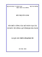 Tổ chức công tác kế toán tại các cơ sở y tế công lập tỉnh quãng ngãi