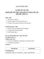 Giáo án Tiếng Việt 3 tuần 28 bài: Luyện từ và câu  Nhân hóa. Ôn tập cách đặt và trả lời câu hỏi Để làm gì?