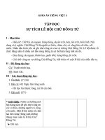 Giáo án Tiếng Việt 3 tuần 26 bài: Tập đọc  Sự tích lễ hội Chử Đồng Tử