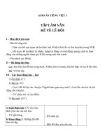 Giáo án Tiếng Việt 3 tuần 25 bài: Tập làm văn  Kể về lễ hội