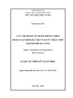 Các tội phạm về tham nhũng theo pháp luật hình sự việt nam từ thực tiễn thành phố đà nẵng