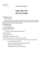 Giáo án Tiếng Việt 3 tuần 25 bài: Tập làm văn  Kể về lễ hội