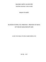 Dự đoán tương tác protein – protein sử dụng kỹ thuật khai phá dữ liệu 