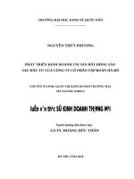 Luận văn thạc sỹ - Phát triển kinh doanh tài sản bất động sản sau đầu tư của Công ty Cổ phần Tập đoàn Hà Đô