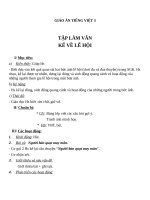 Giáo án Tiếng Việt 3 tuần 25 bài: Tập làm văn  Kể về lễ hội