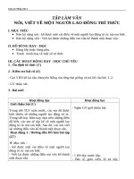 Giáo án Tiếng Việt 3 tuần 22 bài: Tập làm văn  Nói, viết về một người lao động trí óc