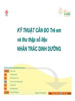 KỸ THUẬT CÂN ĐO Trẻ em và thu thập số liệu NHÂN TRẮC DINH DƯỠNG