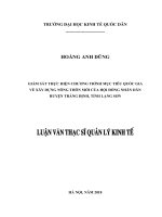 Luận văn thạc sỹ - Giám sát thực hiện Chương trình mục tiêu quốc gia về xây dựng nông thôn mới của HĐND huyện Tràng Định, tỉnh Lạng Sơn